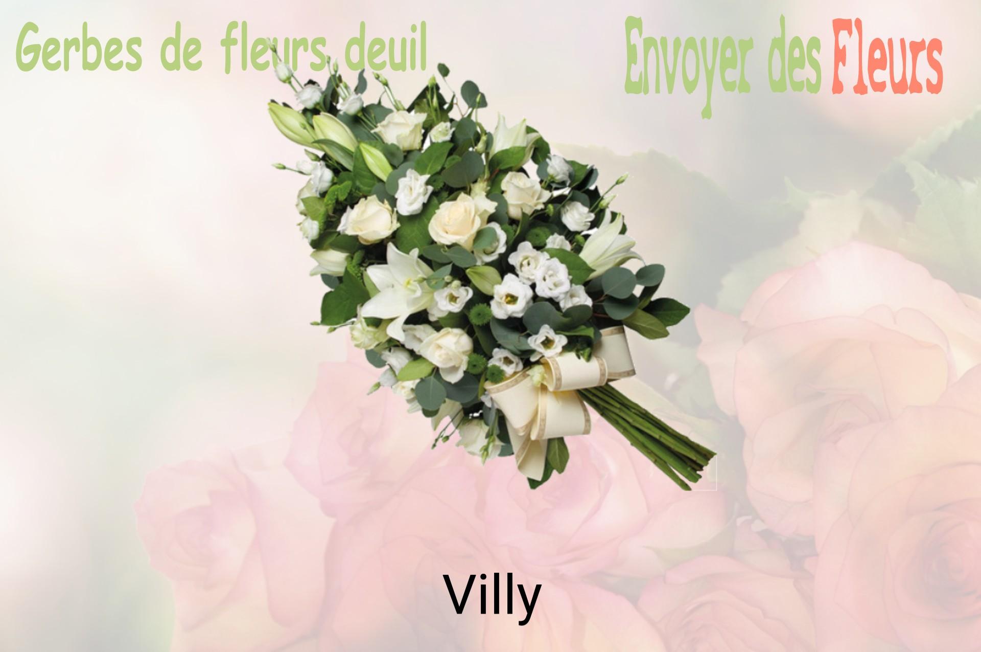 Gerbe de fleurs de deuil livrée à Villy